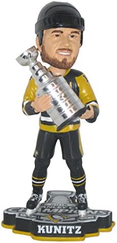 NHL Питсбург Пингвини Kunitz C. 14 Година Стенли Купот Bobble Љубител на Спортот Дома Декор, Црна, 8