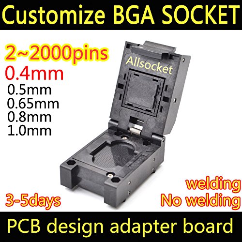BGA Серија Горат-во Штекер,ALLSOCKET-BGA415-C-0.4 BGA Пакет Флеш IC-Сиднеј,Кориснички Услуги за 0.4 mm,0.5 mm,0.65 мм,0.8 mm,1.0 mm Теренот Целосна Иглички Clamshell NAND ФЛЕШ Адаптер(BGA415,0.4 MM Теренот)