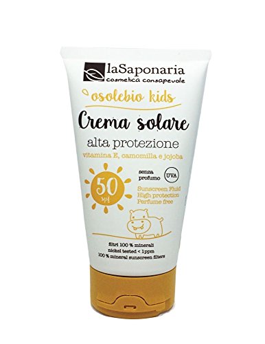 ЛА SAPONARIA - Osolebio Сонцето Крем за Деца & Чувствителна Кожа заштитен фактор 50 - Минерални Филтри - Вегетаријанци, CCPB & Никел