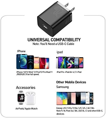 20W USB C Брз Полнач Baseus Super SI PD 3.0 Брзо Полнење Ѕидниот Приклучок за Мобилен Телефон Полначот Блок за iPhone 13/13 Мини/13