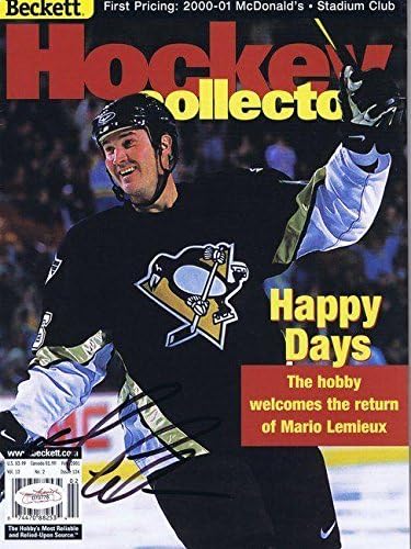Марио Lemieux Потпишан 2001 Камбек Beckett Списание JSA Пингвини - Autographed NHL Списанија