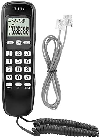 Diyeeni Мини Ѕид Телефон, Дома, Канцеларија, Хотел Повикувач ID Телефон, LCD Дисплеј Фиксни Телефонски. (Црна)