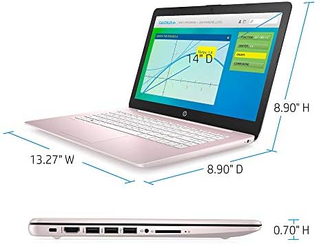 2021 HP Поток 14 HD SVA Лаптоп Компјутер, Intel Celeron N4000 Процесор, 4GB RAM, 64GB eMMC Флеш Меморија, Камера, 1-Година за Статистика,