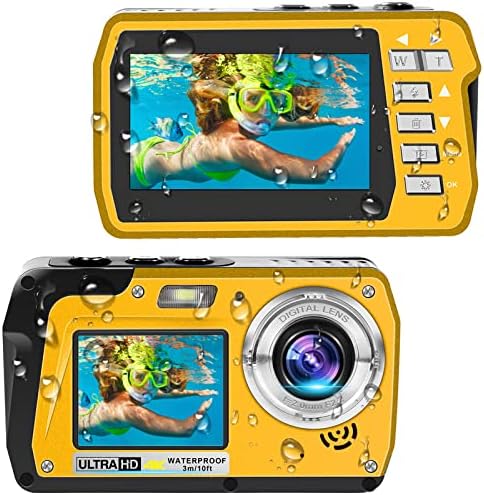 Водоотпорен Камера Подводна Камера 4K30FPS 56MP Full HD Видео Рекордер Selfie Двојна Екрани 10FT Водоотпорен Дигитална Камера за