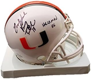 Вини Testaverde Мајами Урагани (86 Heisman) Потпишан Мини Шлем Jsa - Autographed Колеџ Мини Шлемови