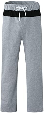 HONGJ Sweatpants за Mens, Пролет Комбинација Drawstring Панталони Панталона Тренингот Спорт Спортски Секојдневен Jogger Панталони