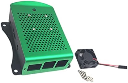 Shiwaki Алуминиум Легура Компјутер Случај Метал Комплет Кутија,Школка за заштита Heatsink w/Ладење Вентилатор,за Малина Pi4 Лесни